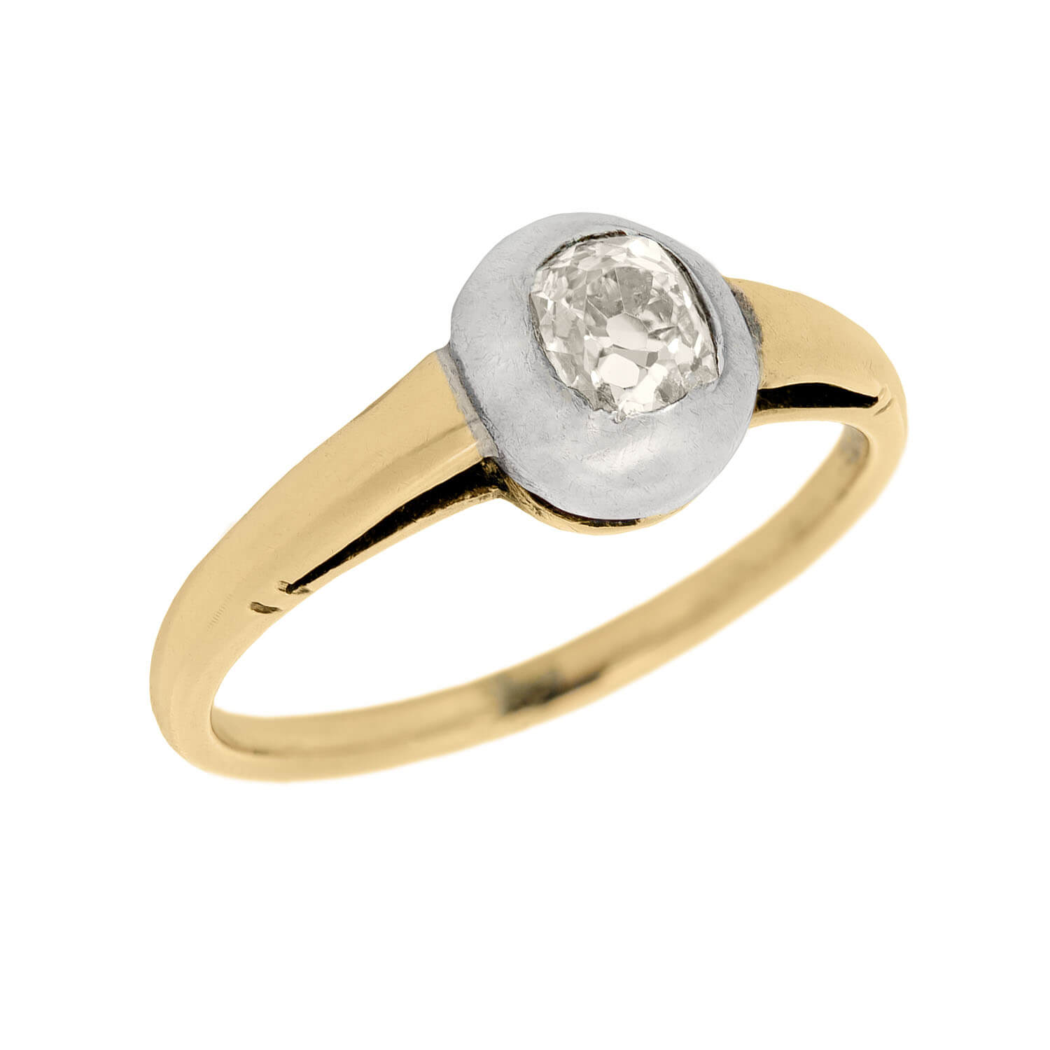 Victorian Style 14K Gold & Sterling Silver Diamond Engagement Ring - 0.60 Carat Vintage Bridal Jewelry for Wedding Proposal & Anniversary Gifts