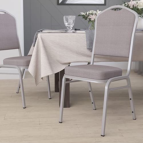 Gray Dot Fabric/Silver Frame