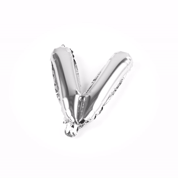 Balloonify Silver Mylar Letter V Balloon - 16 Inch Large Foil Alphabet Balloon for Birthday Party Decorations, Wedding, Anniversary & Graduation Celebrations