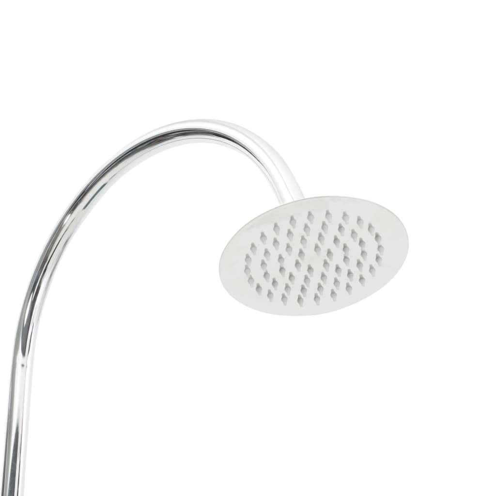 Portable Outdoor Shower - Adjustable Height Shower Head with Non-Slip Base | Freestanding Camping Shower for Beach, Pool & Backyard Use | Ideal for RV Trips, Gardening & Outdoor Adventures | White