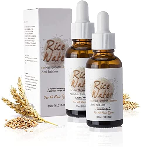 Aolodoo 30ML Puraect Fermented Rice Water Hair Growth Serum - Natural Anti Hair Loss Treatment for Thinning Hair & Hair Regrowth (2 Pack) | Strengthens & Nourishes Hair for Daily Hair Care Routine