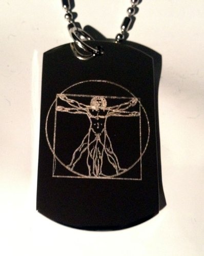 Da Vinci Vitruvian Man Metal Pendant - Renaissance Art Necklace, Military Dog Tag, Luggage Tag & Keychain | Perfect for History Lovers, Art Collectors & Unique Gift Ideas