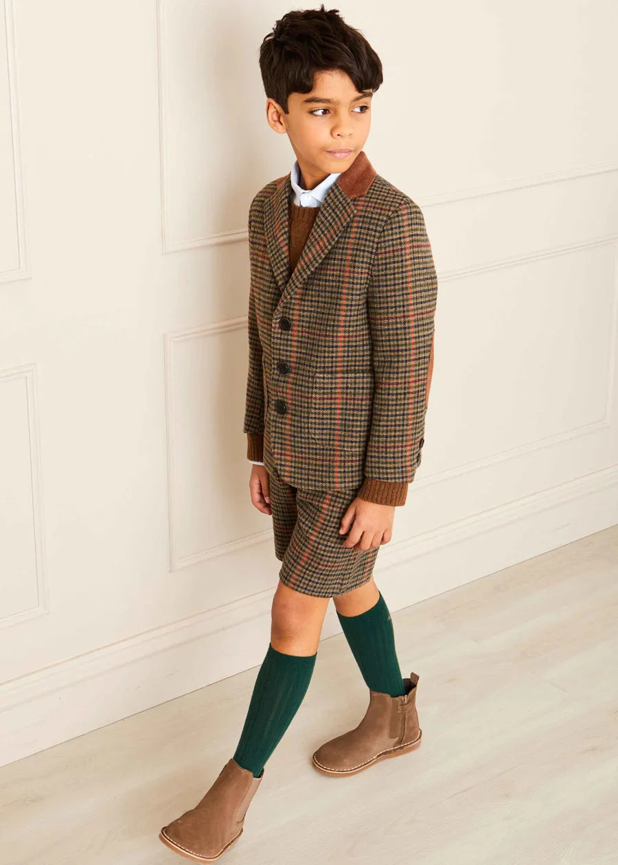 Stylish Tweed Blazer & Shorts Set for Boys - Perfect for School, Parties & Special Occasions