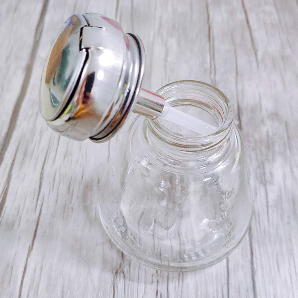 BEIEM Empty Nail Polish Pump Dispenser - Refillable Glass Bottle with Press Down Pump for DIY Nail Art, Salon & Home Use - Perfect for Mixing Custom Colors & Storing Polish