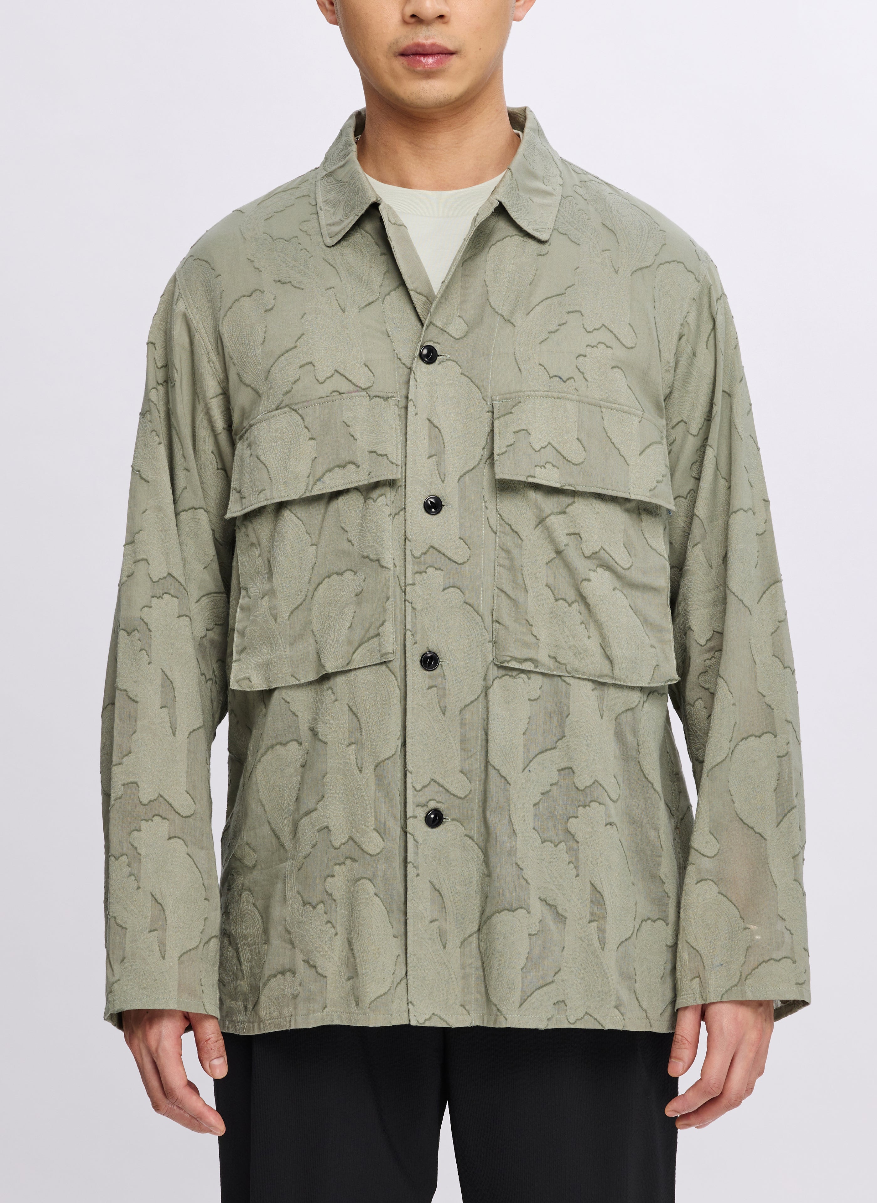 Japanese Cotton Paisley Shirt Jacket for Men & Women - Stylish Overshirt for Casual Wear, Spring & Fall Layering