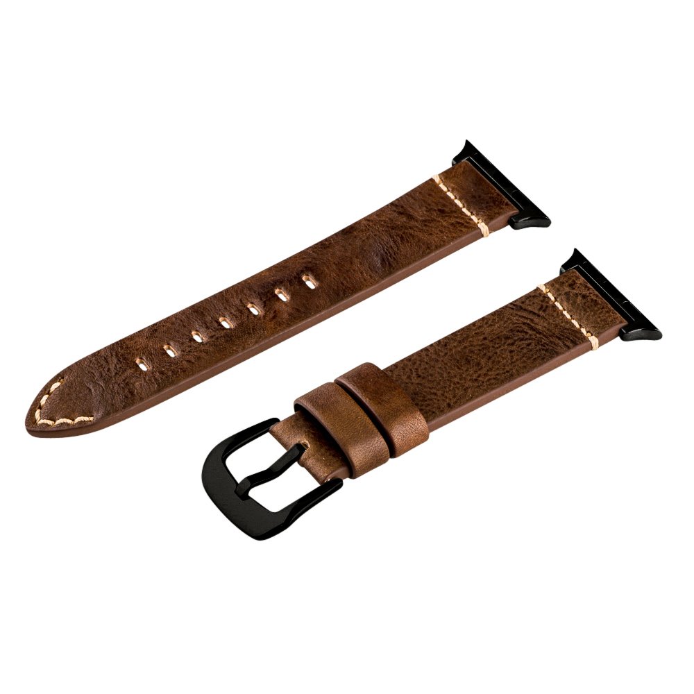 Genuine Leather Apple Watch Band 38mm - Aged Saddle for Men & Women | Work & Casual Wear