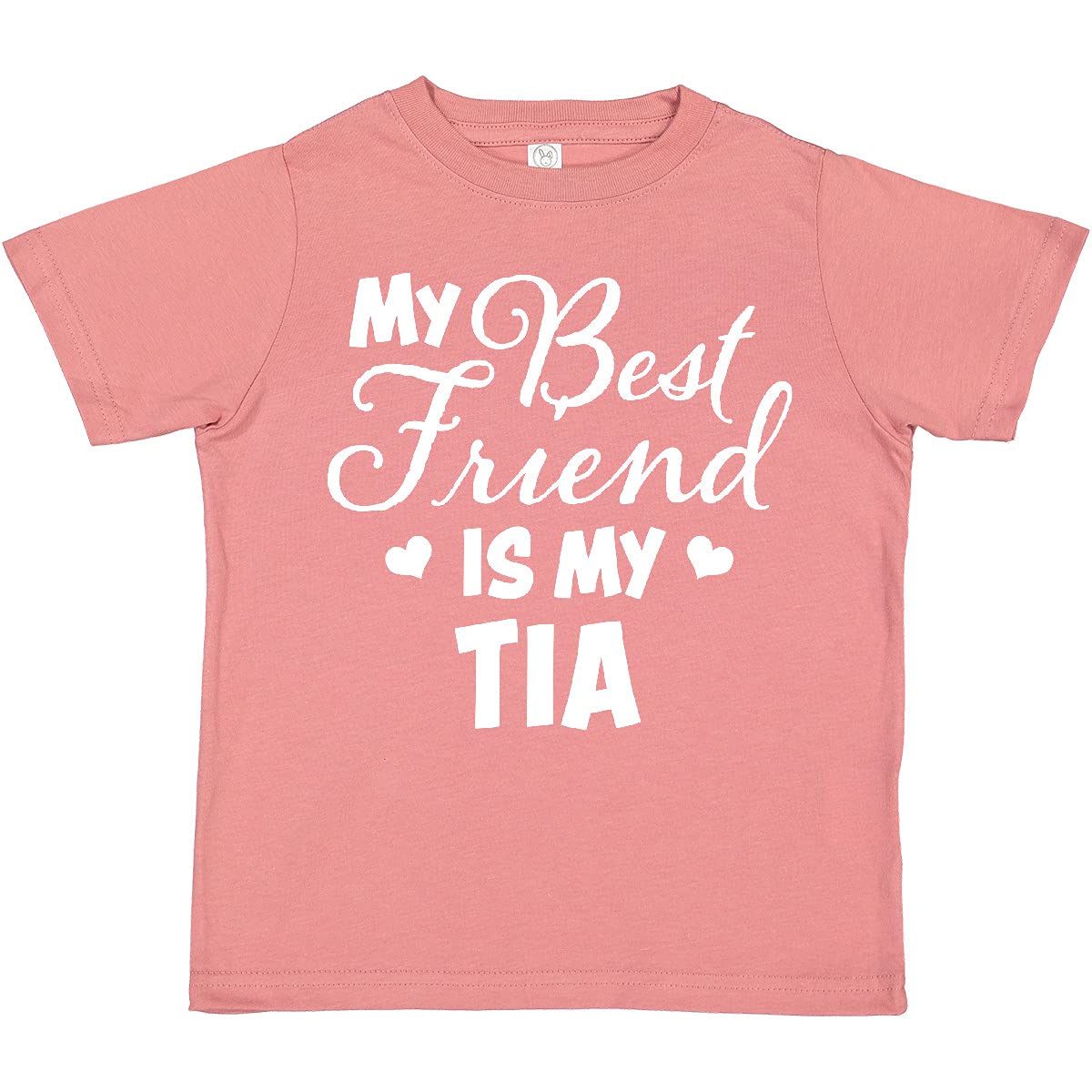 My Best Friend is My Tia with Hearts Toddler T-Shirt - Cute Aunt Niece Matching Outfit for Family Photos & Special Occasions