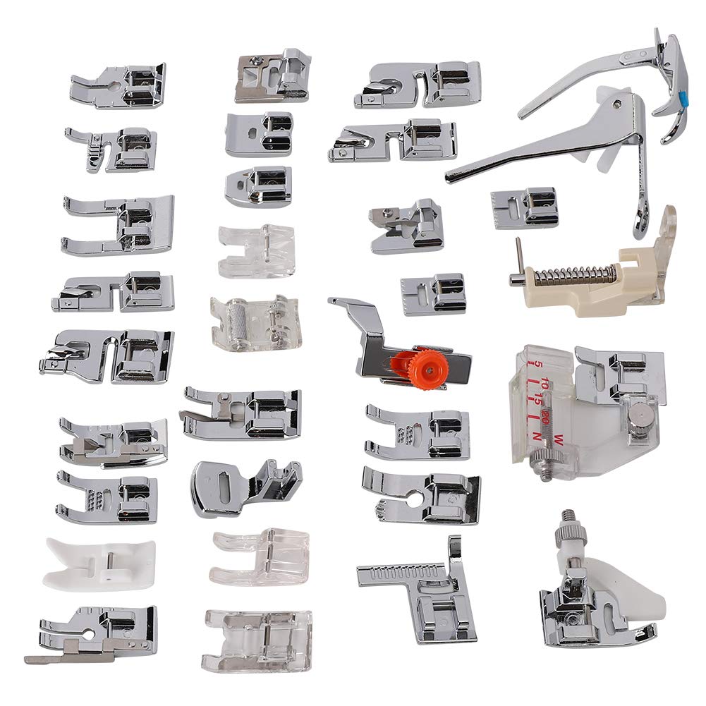 32-Piece Multifunctional Sewing Machine Presser Foot Kit - Universal Accessories Set for Home & Professional Sewing | Perfect for Quilting, Embroidery & Garment Making