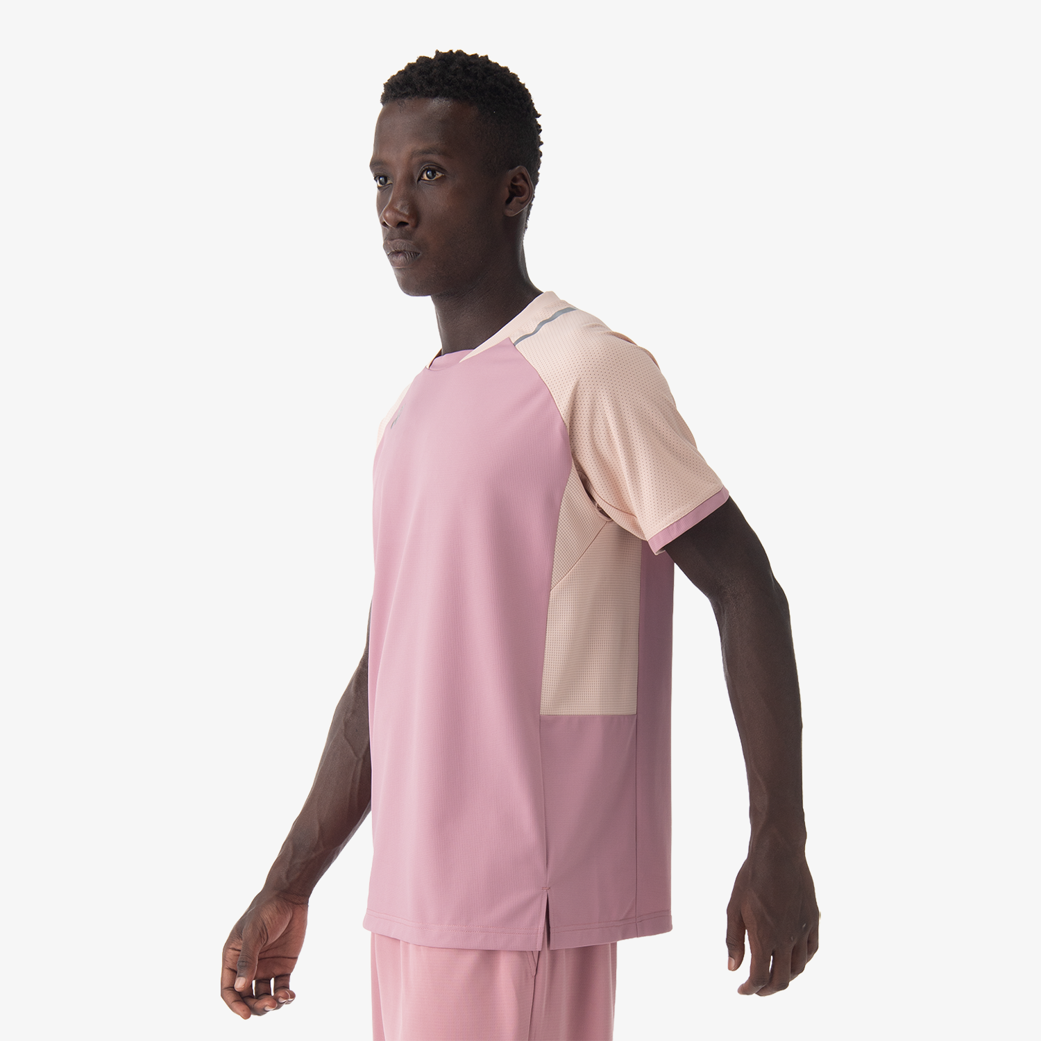 Yonex Men's Crew Neck Performance Tennis Shirt 10633 - Moisture Wicking, Breathable Fabric (Pearl Rose) | Ideal for Tennis, Gym Workouts & Casual Wear