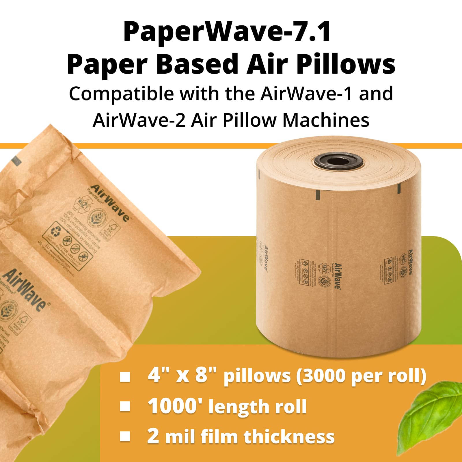 Eco-Friendly PaperWave-7.1 Plastic-Free Air Pillows for Packaging | 8
