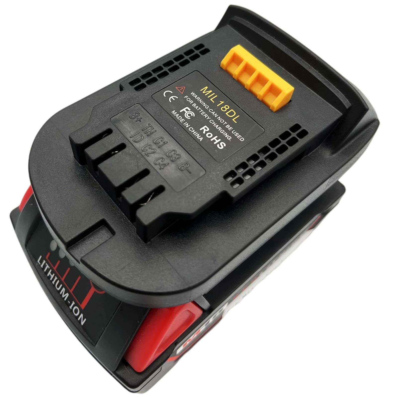 Milwaukee 18V to Dewalt 20V Battery Adapter Converter - M18 to 20V Power Tool Lithium Battery Adaptor for Drills, Saws & Other Cordless Tools