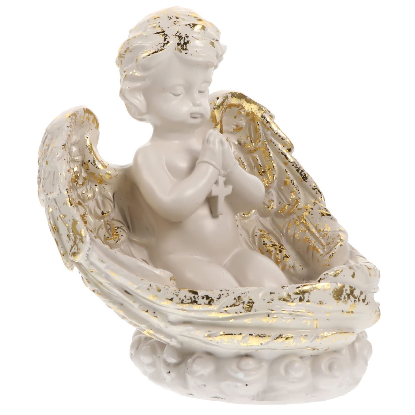 Veemoon Angel Wings Tealight Candle Holder - Decorative Prayer Figurine for Home, Wedding, Church & Baptism Decor - Memorial Keepsake Gift for Spiritual Spaces