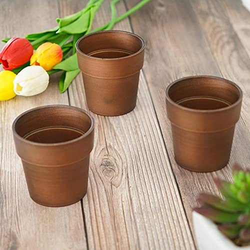 3 Packs Mini Plastic Succulent Plant Nursery Pots - 3
