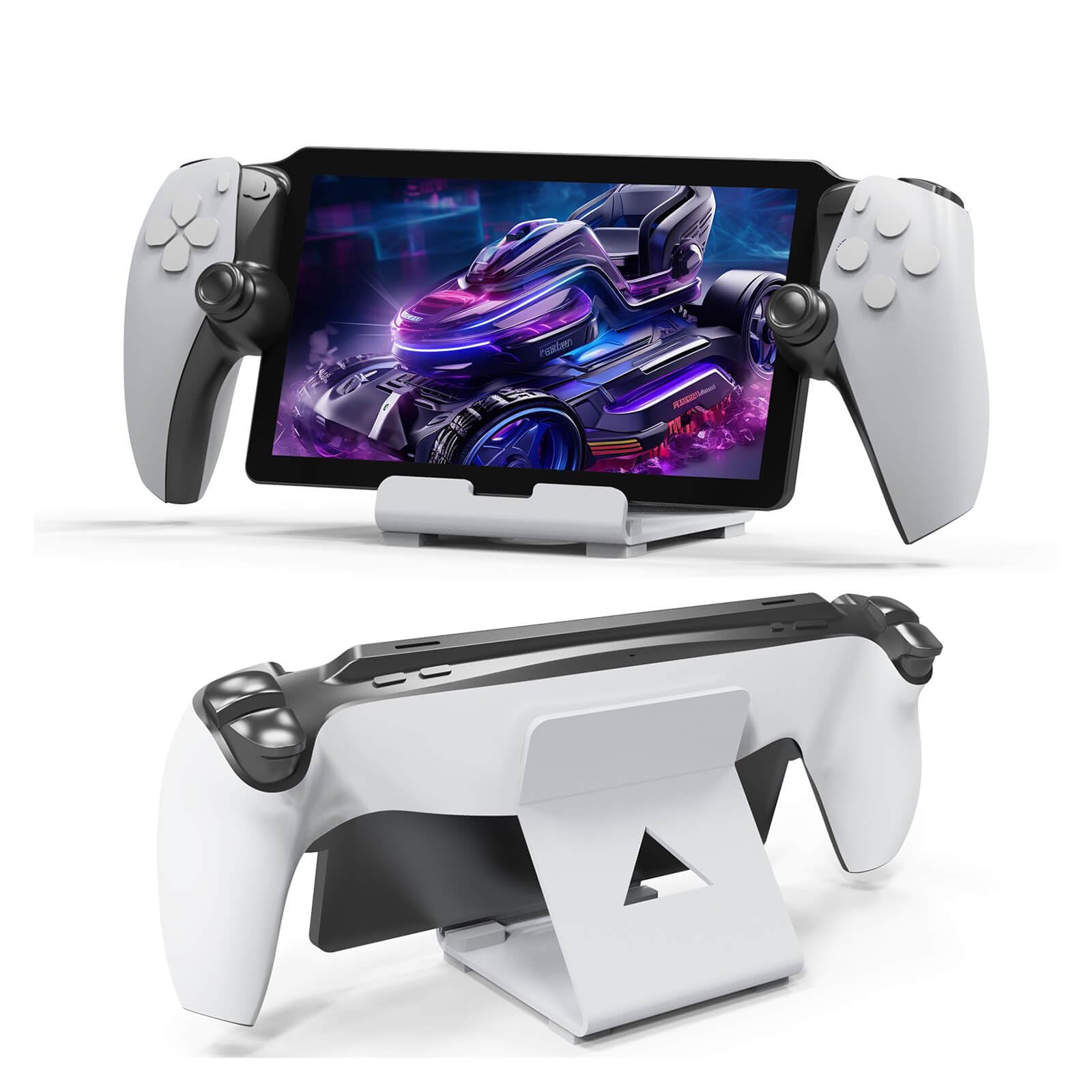 HEATFUN PS5 Portal Remote Player Metal Stand - White | Premium Aluminum Holder for PlayStation 5 Accessories | Perfect for Gaming Setup & Living Room Organization
