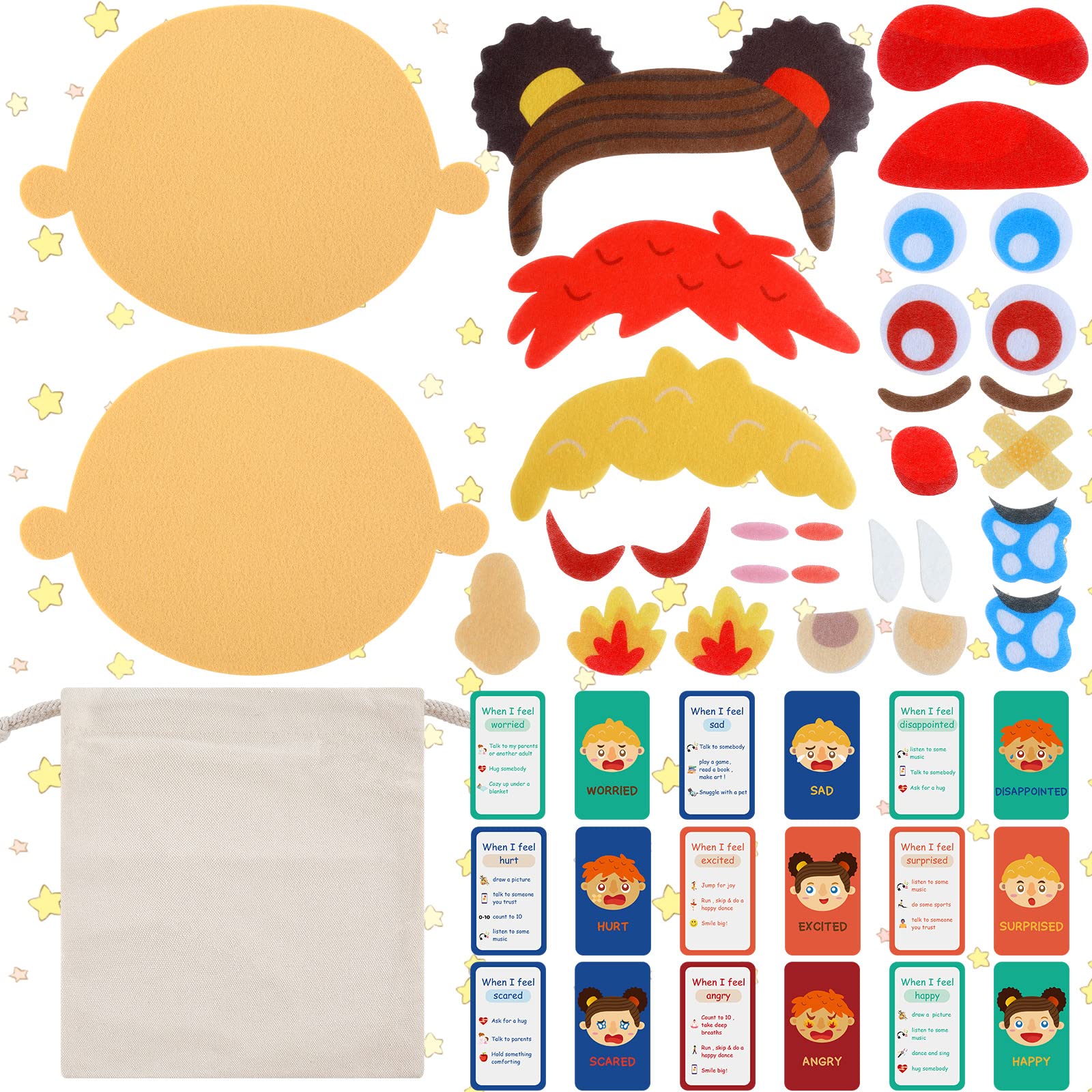 43 Pcs Social Emotional Learning Activities for Kids - Feelings Toys, Making Faces & Describing Emotions - Educational Games for Preschool Learning - Perfect for Classroom, Therapy & Home Use