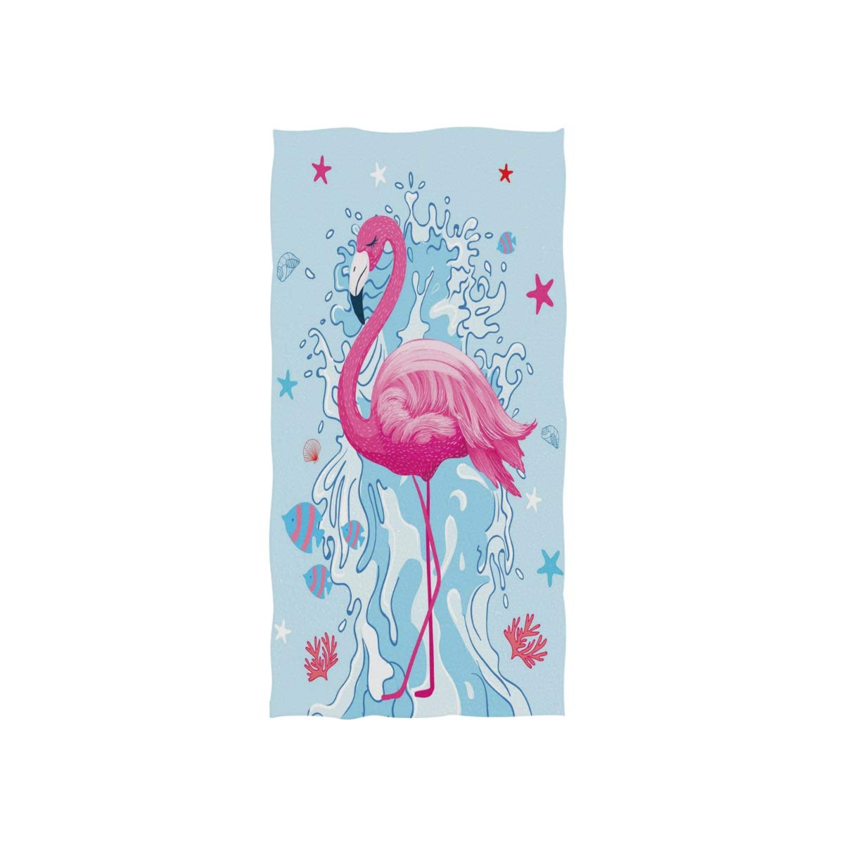 Luxury Pink Flamingo Printed Hand Towels - Super Absorbent & Ultra Soft Bathroom Towels for Yoga, Gym, Spa, Hotel - 30x15 Inch Multipurpose Fingertip Towels - Perfect for Home Decor, Guest Bathrooms & Beach Essentials