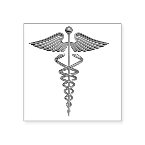 White - Medical Symbol Square Sticker 3 X 3