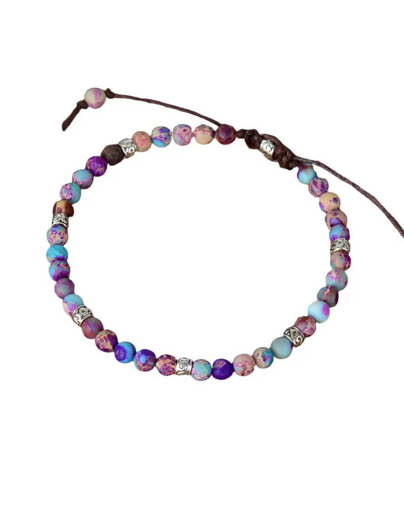 Bohemian Beaded Bracelet for Women - Handmade Natural Stone & Glass Beads Adjustable Wrap Bracelet | Perfect for Boho Fashion, Yoga, Meditation & Festival Outfits