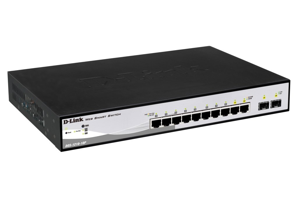 D-Link DGS-1210-10P 8-Port Gigabit Web Smart Managed PoE Switch with 2 SFP Ports - Network Switch for Home Office & Small Business Networking Solutions