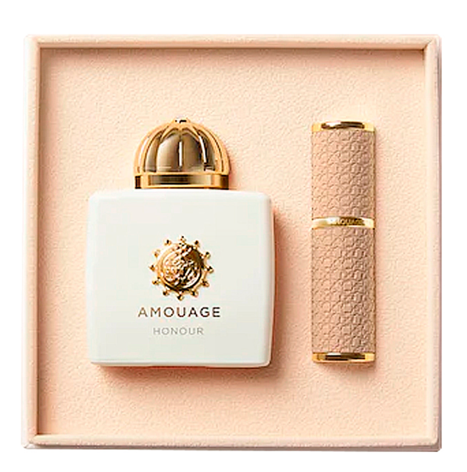 Amouage Honour Woman 2-Piece Luxury Perfume Gift Set - 100ML EDP Spray + 10ML Travel Spray | Floral Oriental Fragrance for Women | Perfect for Gifting, Special Occasions & Everyday Elegance