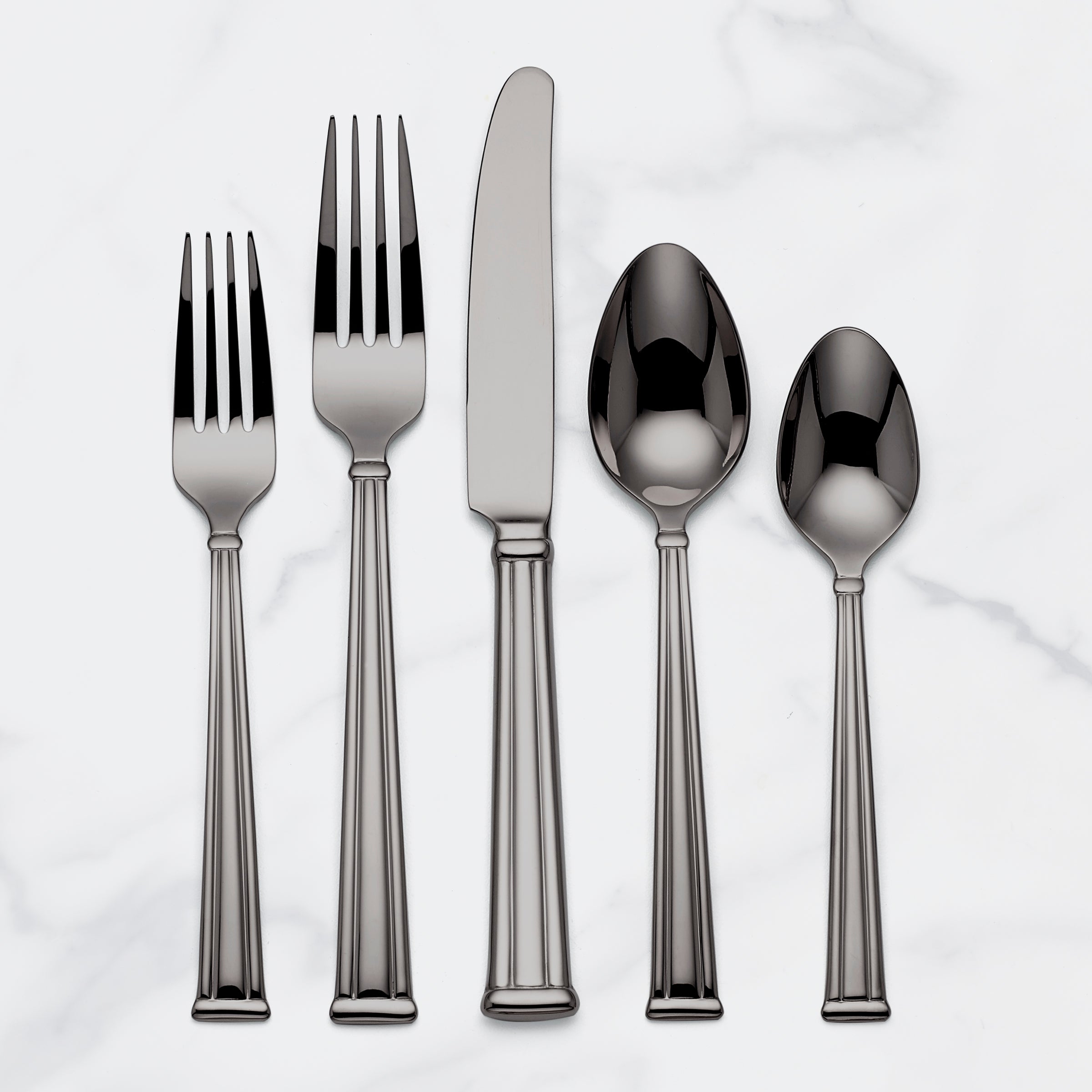 Premium Cantwell Graphite 20-Piece Flatware Set - Stainless Steel Silverware with Modern Matte Finish - Perfect for Dinner Parties, Wedding Gifts & Elegant Dining