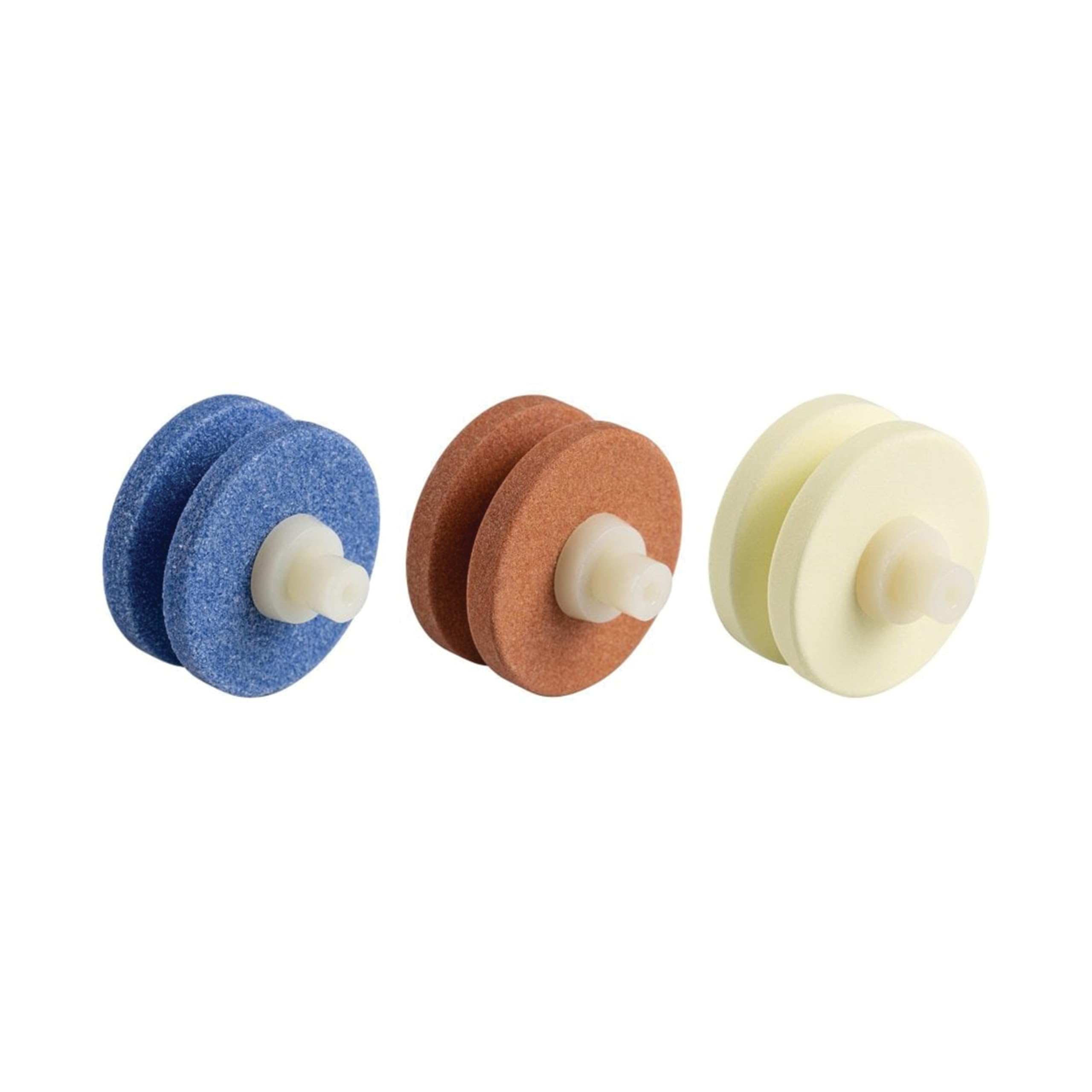 AS ONE Minosharp Plus 3 Replacement Ceramic Wheels for 550 Models - Blue, Brown, Yellow - Compatible with Angle Grinder - Perfect for Metal Cutting, Grinding & Polishing in Construction & DIY Projects