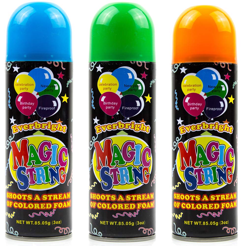Toysery Party Streamer - 24 Pack of 3oz Spray String Cans with 4 Streamer Shooter Guns | Ultimate Kids Party Supplies for Birthdays, Halloween & Celebrations | Fun Crazy String for Festive Events & Outdoor Activities