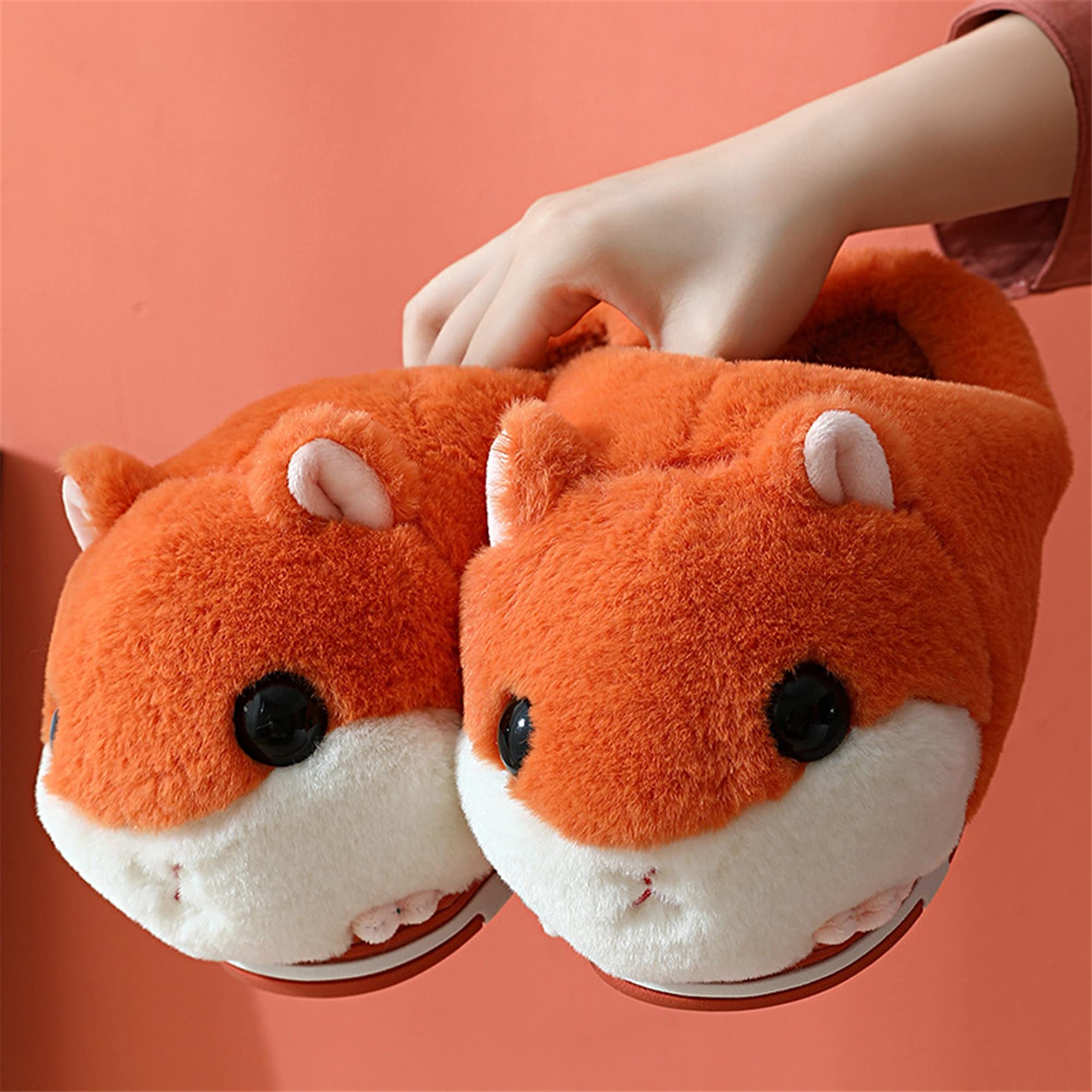 LANFIRE Women's Cute Hamster Slippers - Cozy Fuzzy Animal House Shoes, Soft Plush Winter Warm Slippers for Indoor Comfort - Perfect for Lounging at Home, Gift Giving & Cold Weather Wear
