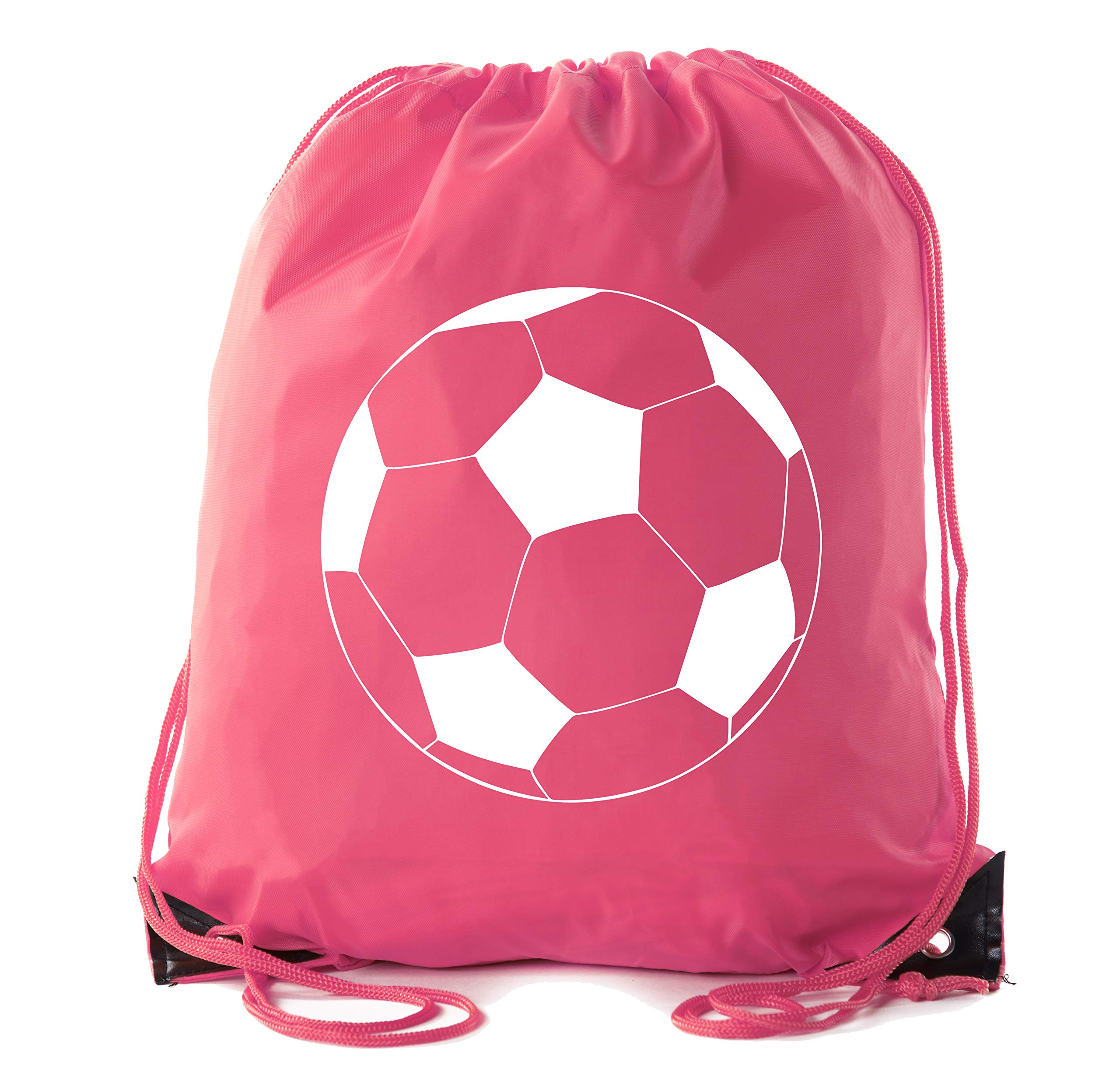 Mato & Hash Soccer Party Favors - 10PK Pink Drawstring Backpacks for Kids Birthday, Team Events & Sports Gifts | Perfect for Soccer Games, Tournaments & School Activities CA2500SOCCER S1