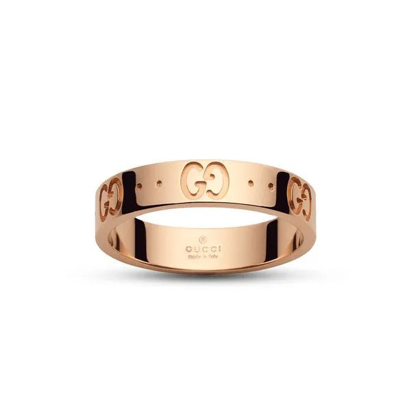 Gucci Icon Thin Band Ring - 18kt Rose Gold YBC152045001014 for Women | Luxury Fashion Jewelry Gift for Anniversary, Wedding & Special Occasions