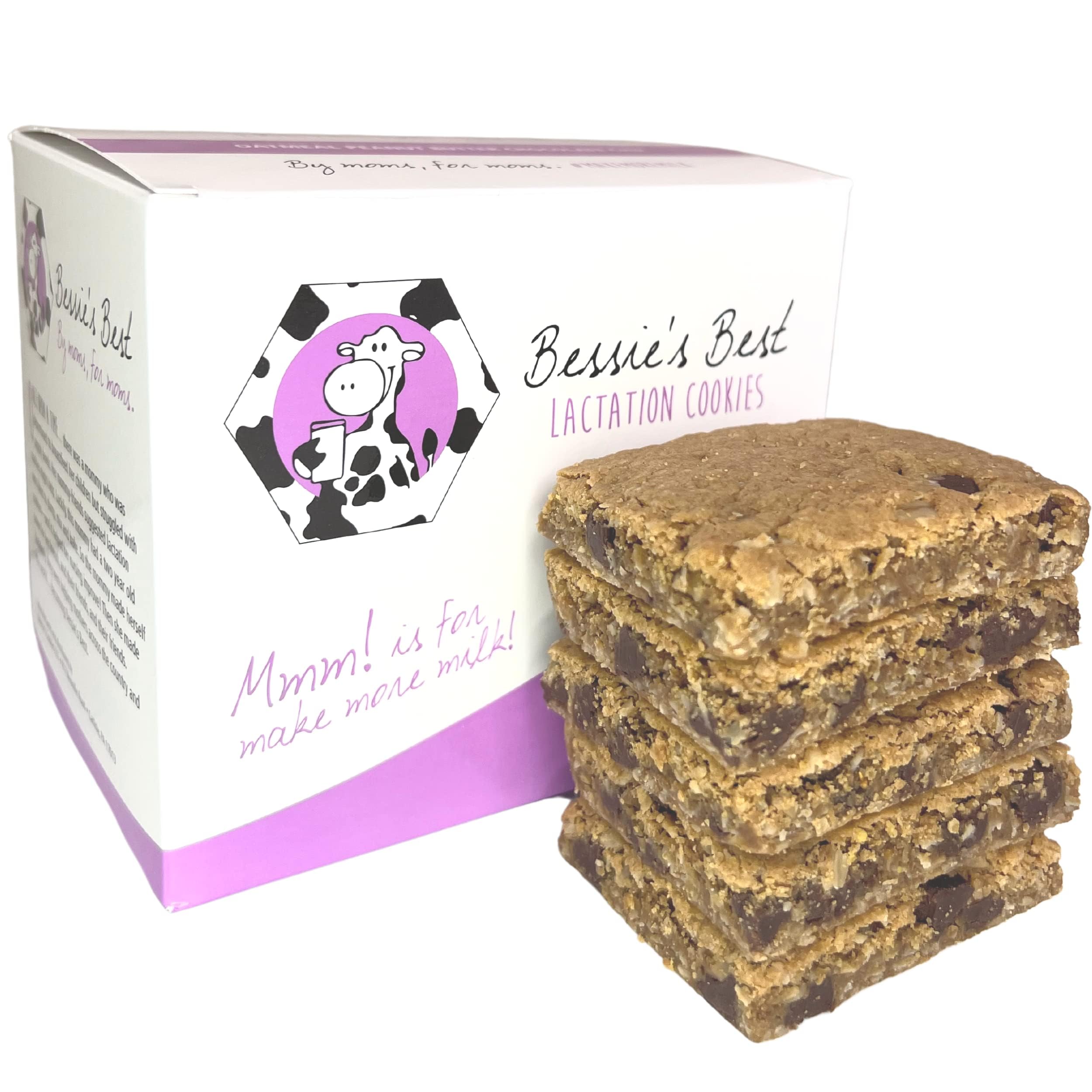 Bessie's Best Lactation Cookies - Oatmeal Peanut Butter Chocolate Chip for Breastfeeding Moms | 1 Dozen Pack | Milk Supply Boost Snacks