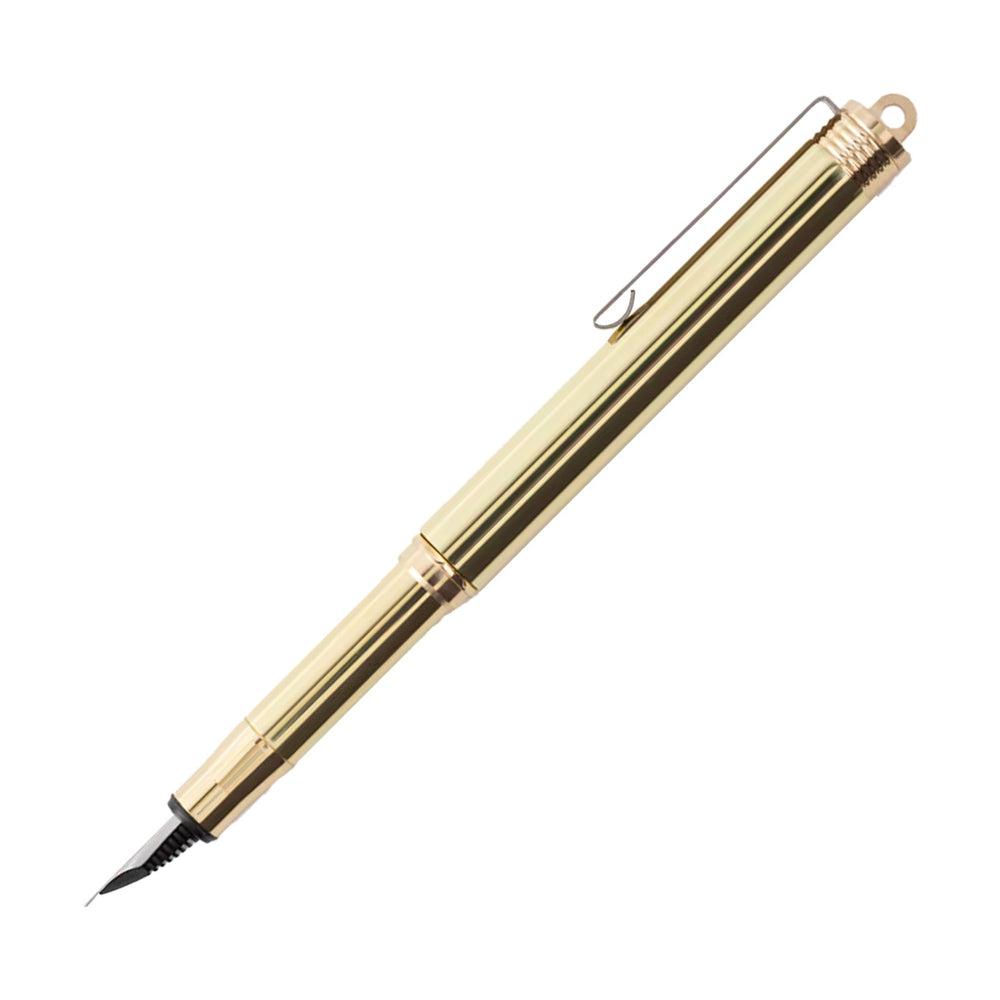 Premium Solid Brass Fountain Pen for Travelers - Elegant & Durable Writing Instrument for Journaling, Note-Taking & Business Signatures