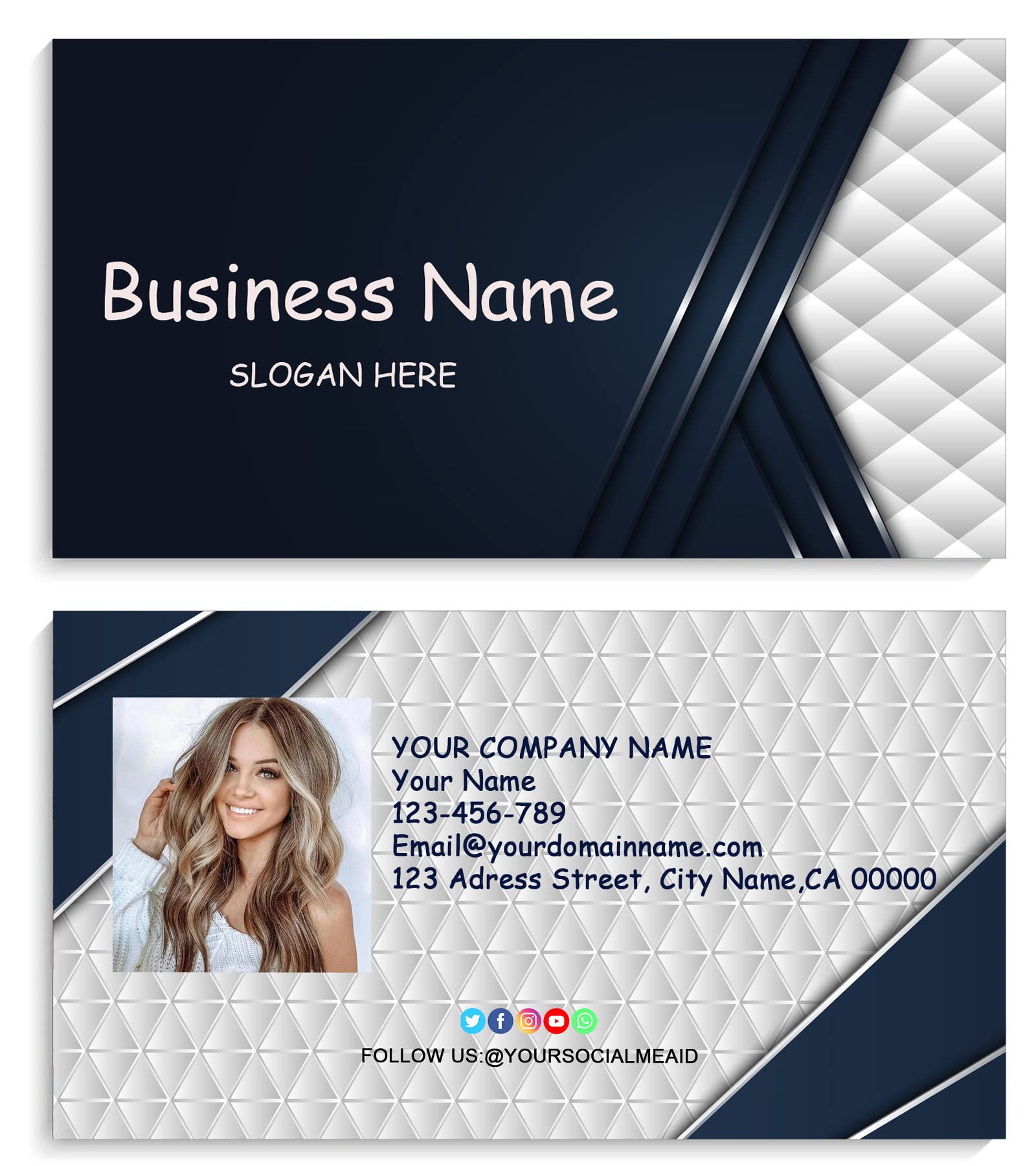 Custom Business Cards with Logo - Personalized Full Color Front & Back - 500PCS Premium 3.5