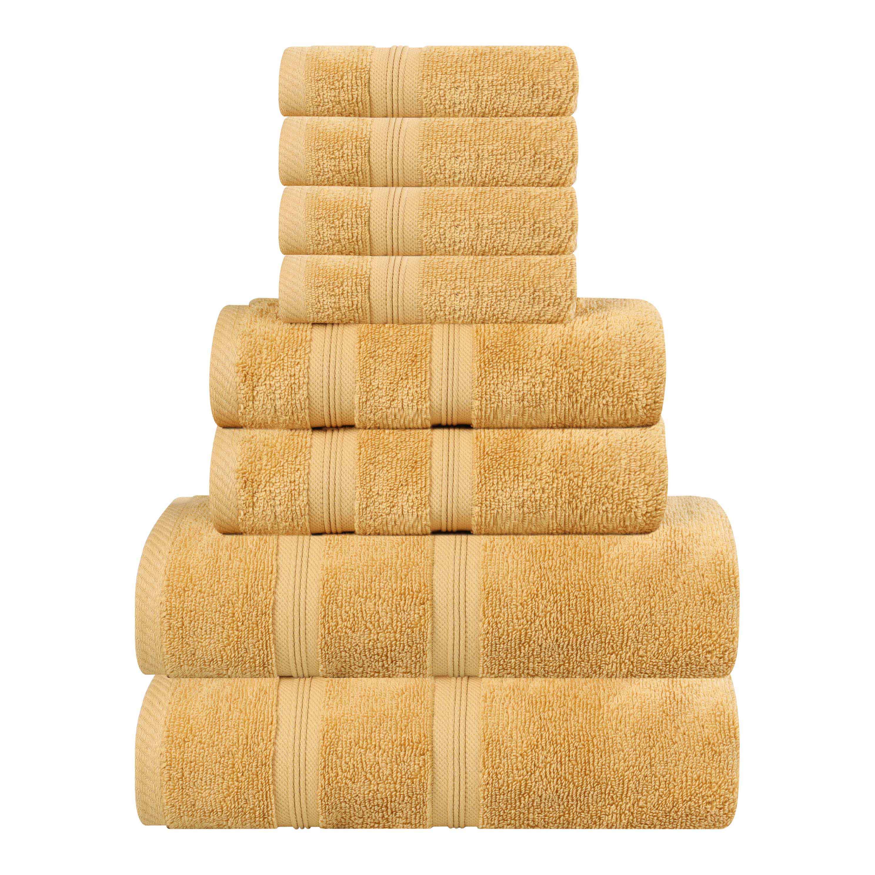 Premium 8-Piece Zero Twist Cotton Towel Set - Ultra Soft & Absorbent Bath Towels for Spa, Gym & Luxury Home Use