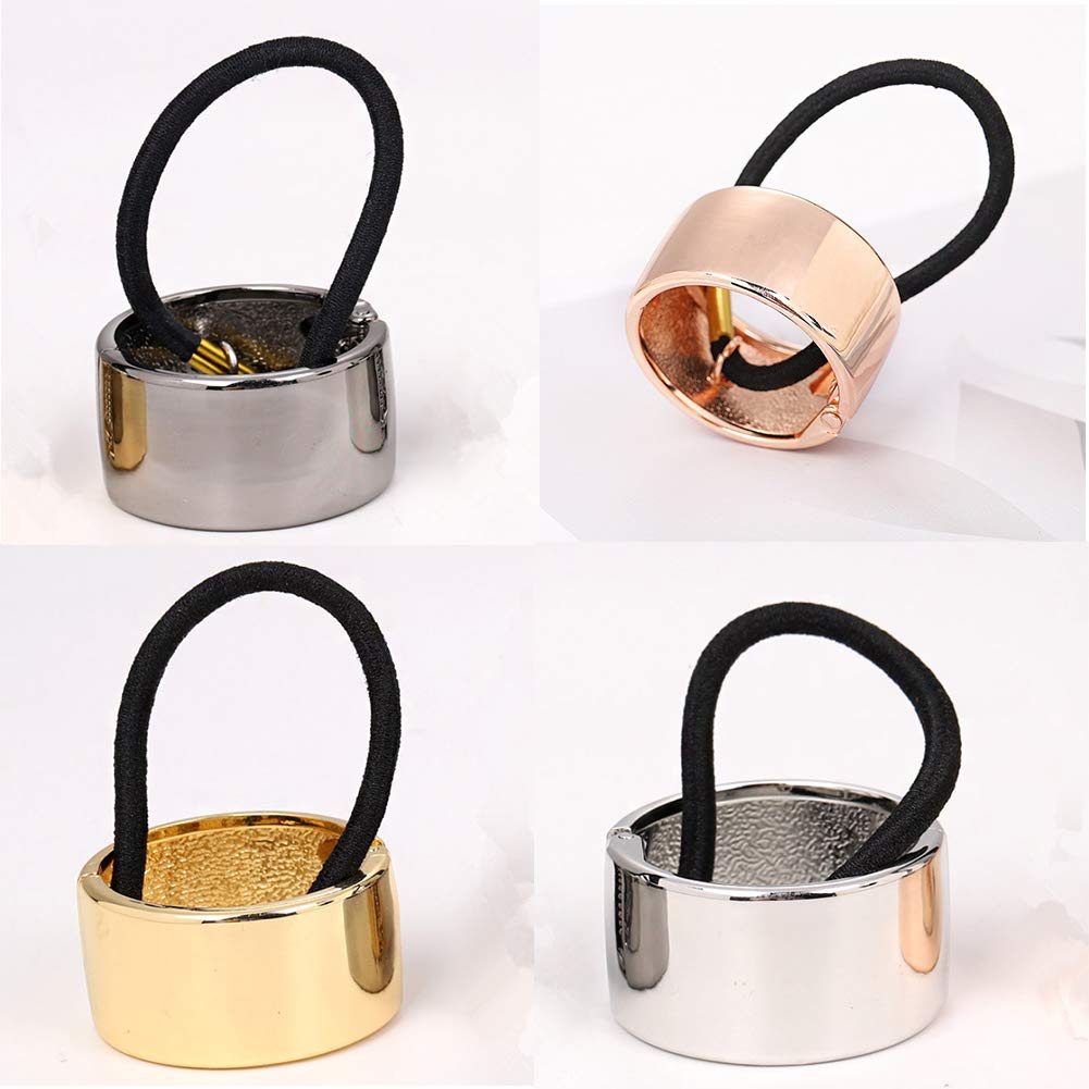 Metal Hair Cuffs & Ponytail Holders for Women - 4pcs Fashion Hair Accessories for Daily Styling
