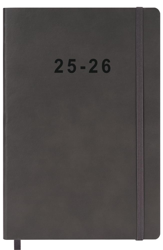 2025-2026 Weekly & Monthly Planner with Vegan Leather Cover - July 2025 to June 2026 Academic Calendar - Includes Holidays, Notes Pages & Elastic Closure - 5.5