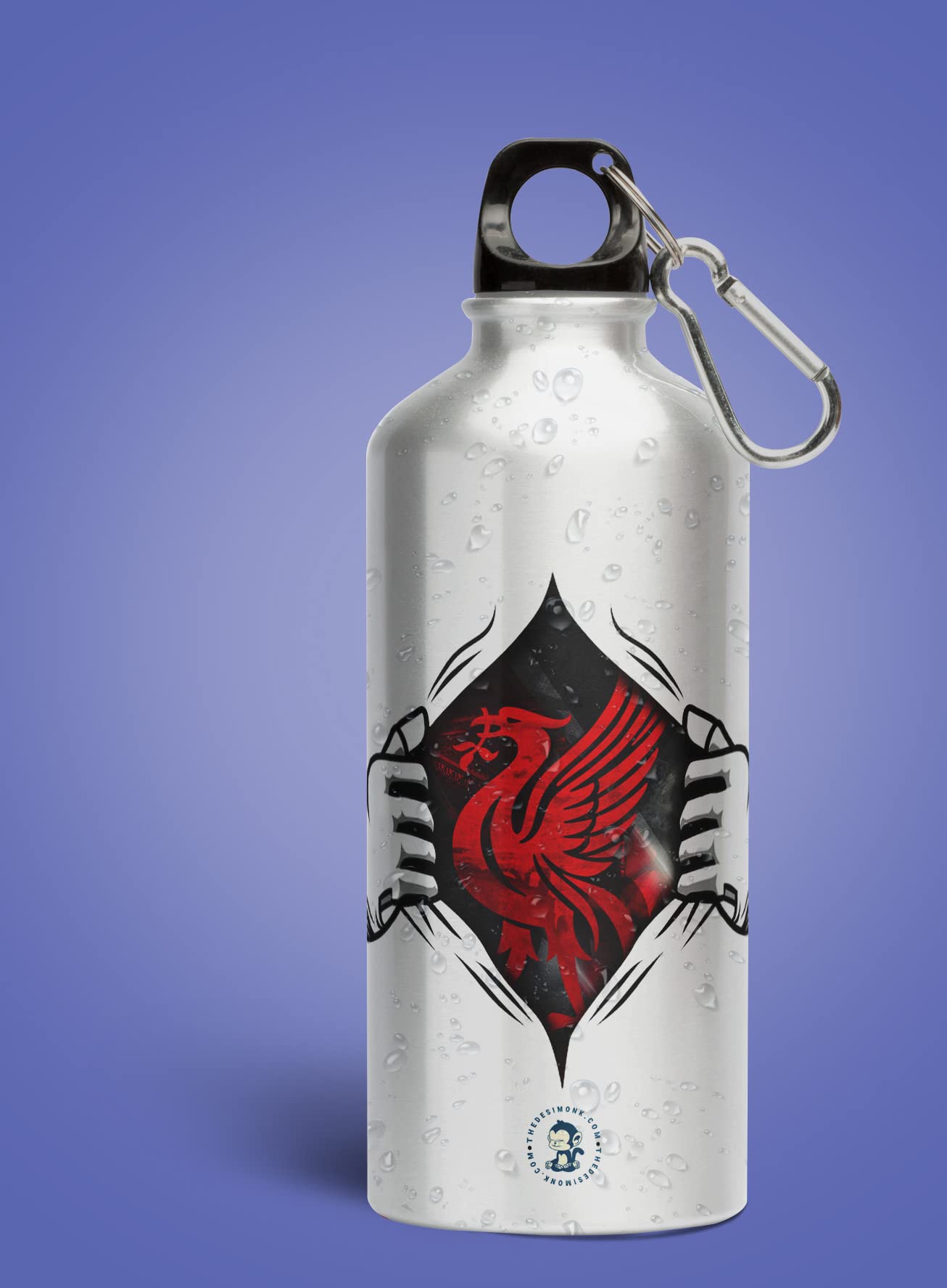 Liverpool FC Themed 600ml Aluminum Water Bottle with Vibrant Print - Insulated Soccer Sports Bottle for Gym, Travel & Outdoor Activities - BPA Free, Leak Proof, Multicolor Design
