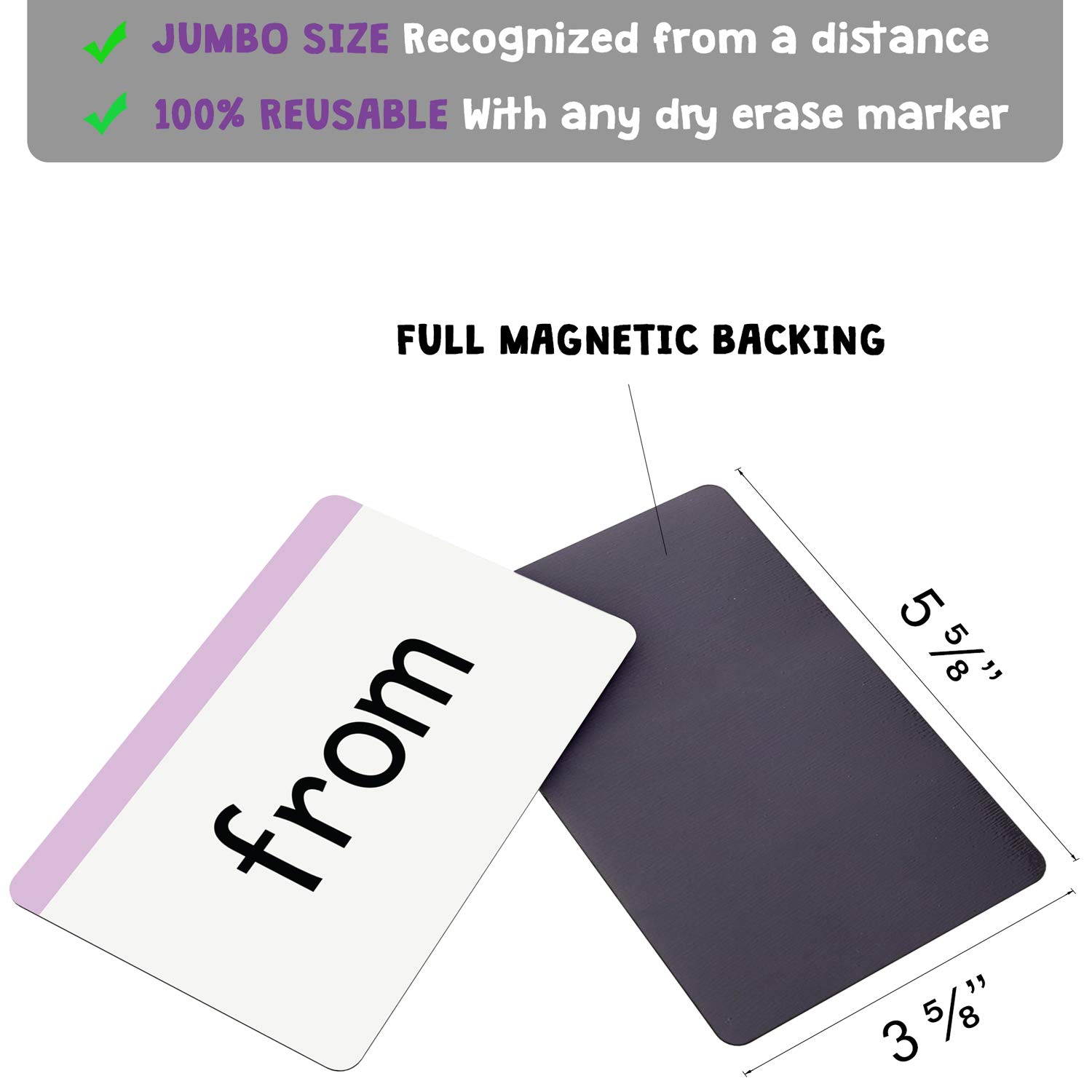 1st Grade Sight Words Magnetic Flash Cards - 41 Large Dolch Cards for Beginning Readers, Homeschool, Teachers & ESL | Improve Early Literacy Skills for Classroom & Home Learning