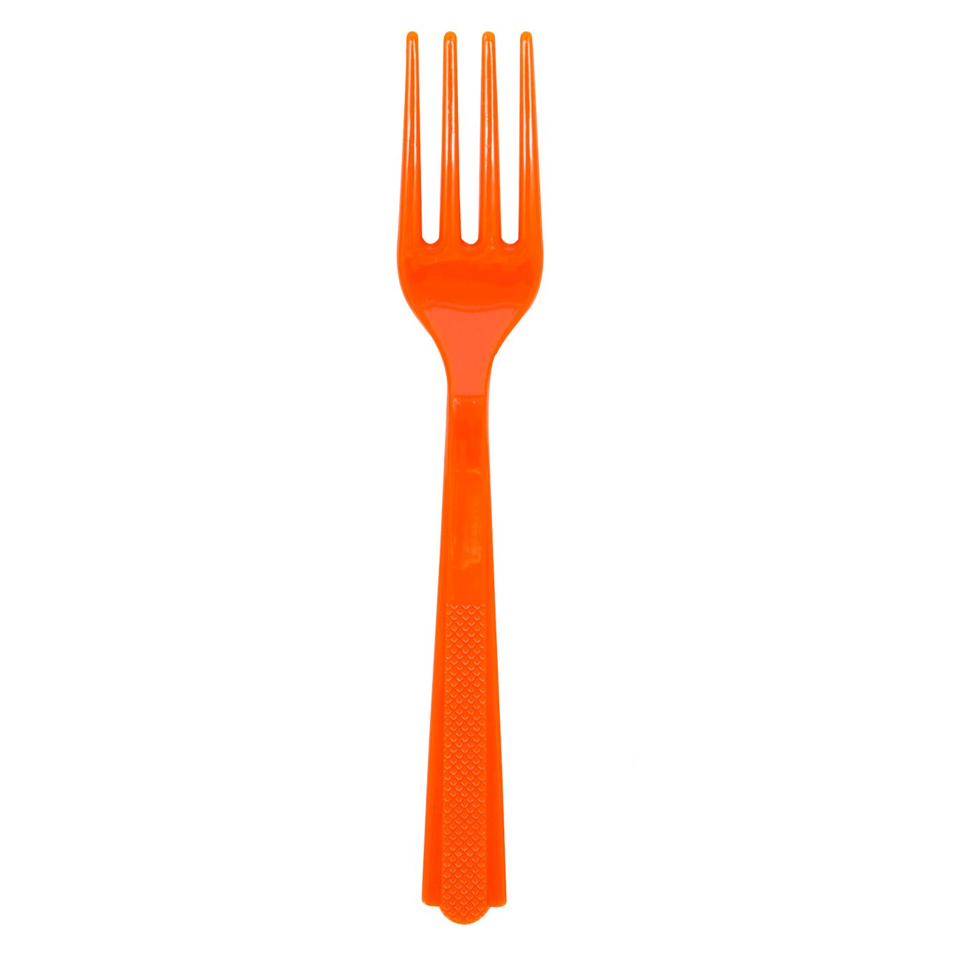 Eco-Friendly Orange Plastic Forks - 18 Count Disposable Cutlery for Picnics, Parties & Outdoor Dining