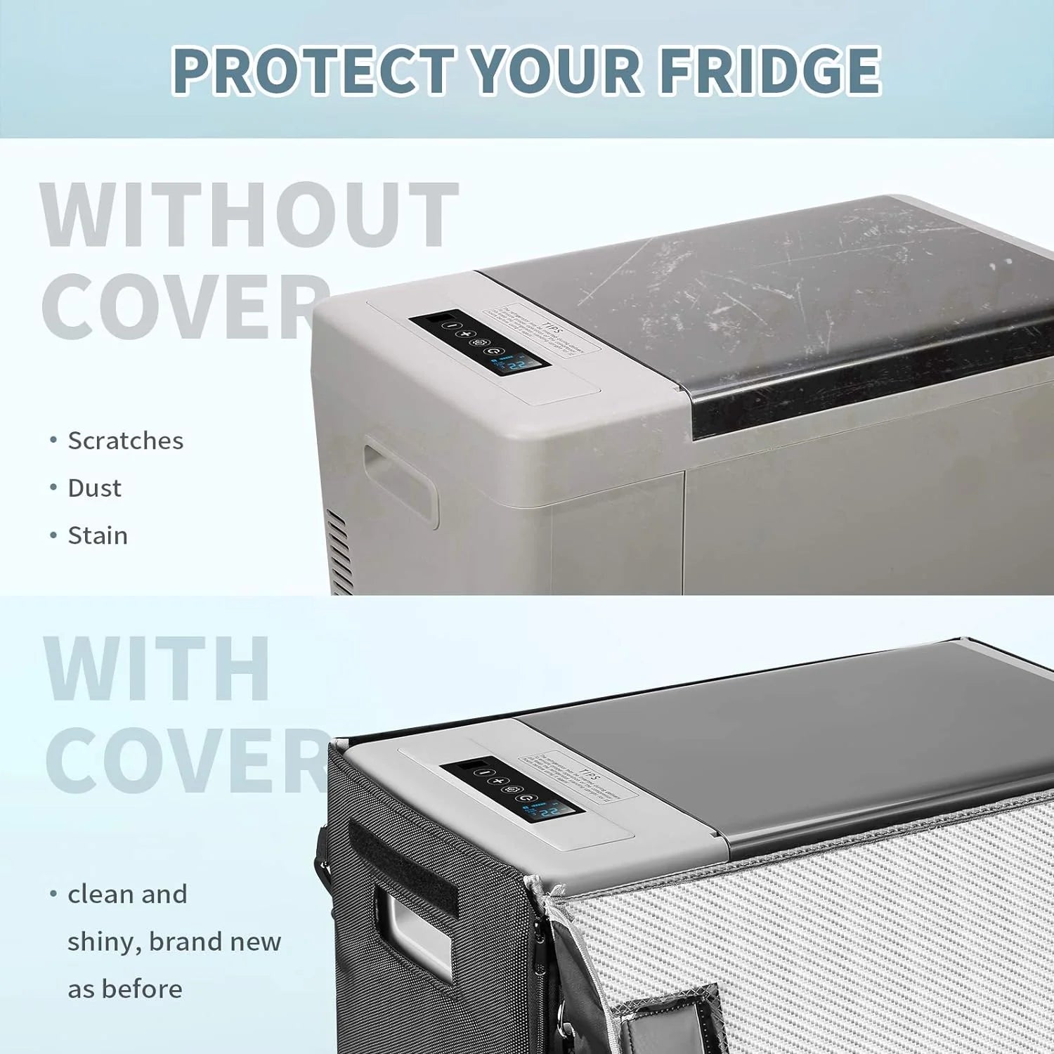 BougeRV 12V 23 Quart Portable Car Refrigerator Cover - Durable Protection for Camping, Road Trips & Outdoor Adventures