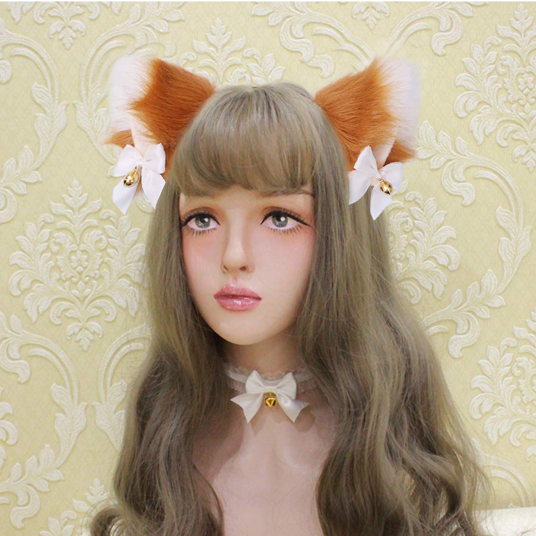 Fxaelian Animal Fox Cat Dog Ears Headband - Cute Furry Cosplay Costume Accessories for Halloween, Parties, Anime Conventions & TikTok Videos