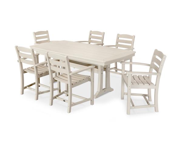 Polywood 7-Piece La Casa Arm Chair Dining Set – Outdoor Patio Furniture for Backyard, Garden, and Poolside Dining