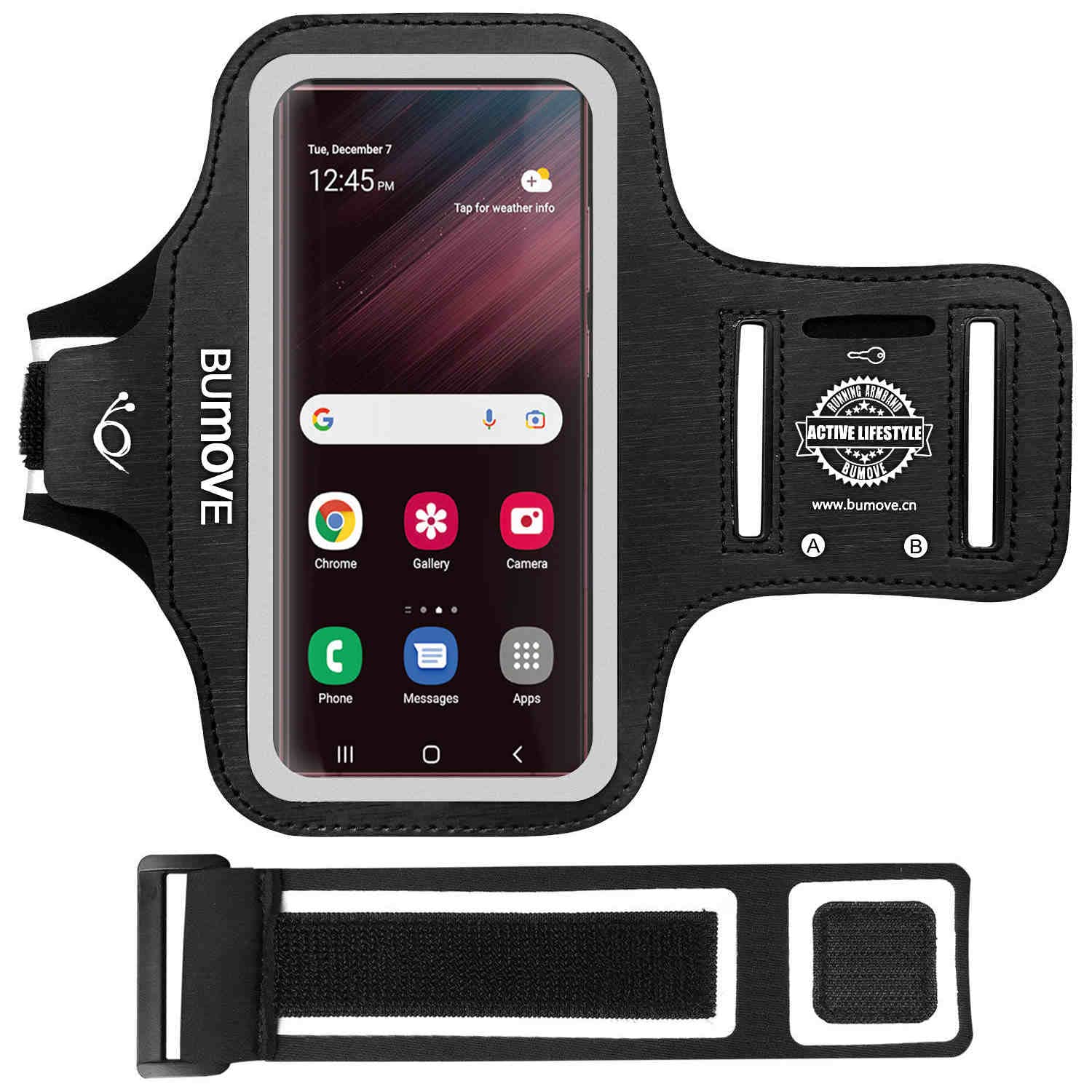Running Armband for Samsung Galaxy S25/S24/S23/S22 Ultra & S25+/S24+/S23+ - Adjustable Phone Holder for Gym, Workouts & Sports - Secure Card Storage - Black - Perfect for Jogging, Fitness Training & Outdoor Activities