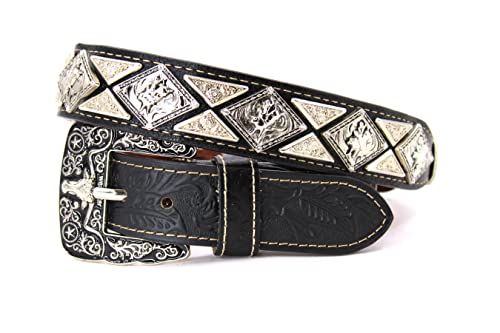 805c Bullrider Black Floral Silver
