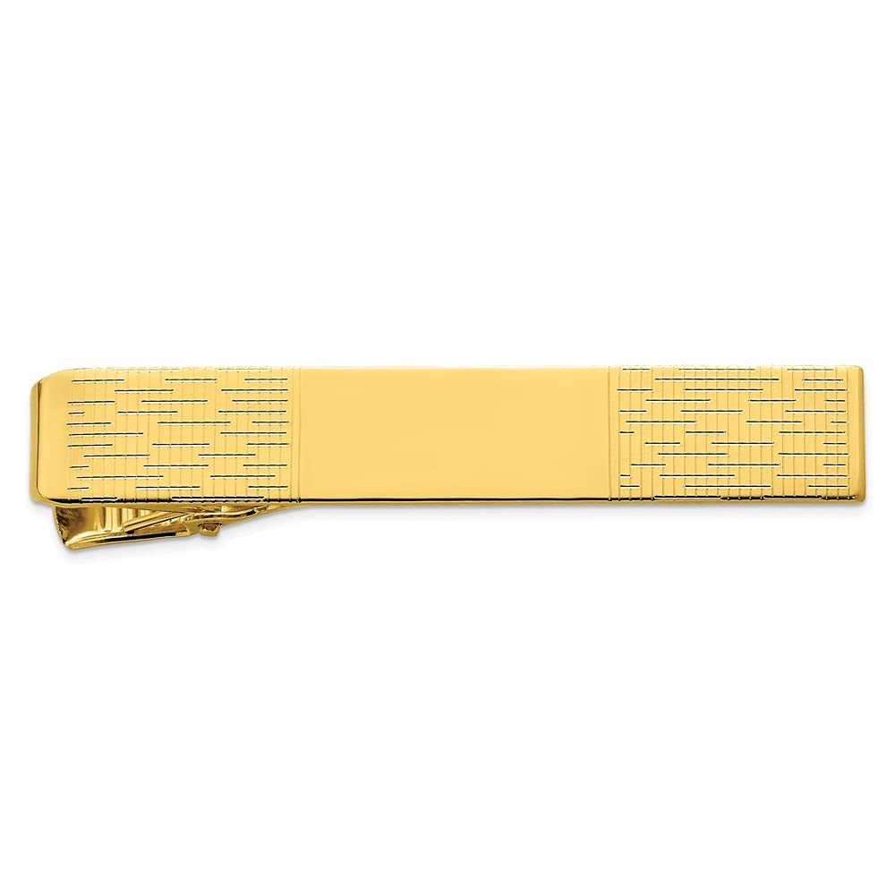 Elegant Gold Plated Kelly Waters Patterned Tie Bar for Men - Perfect Gift for Wedding, Anniversary & Birthday - Ideal for Formal Events, Business Meetings & Special Occasions