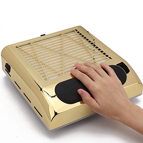 Professional Nail Dust Collector Fan for Salon - Gold, EU Certified, Translucent | Nail Art Equipment for Dust Removal & Clean Air in Nail Salons & Home Manicure Stations