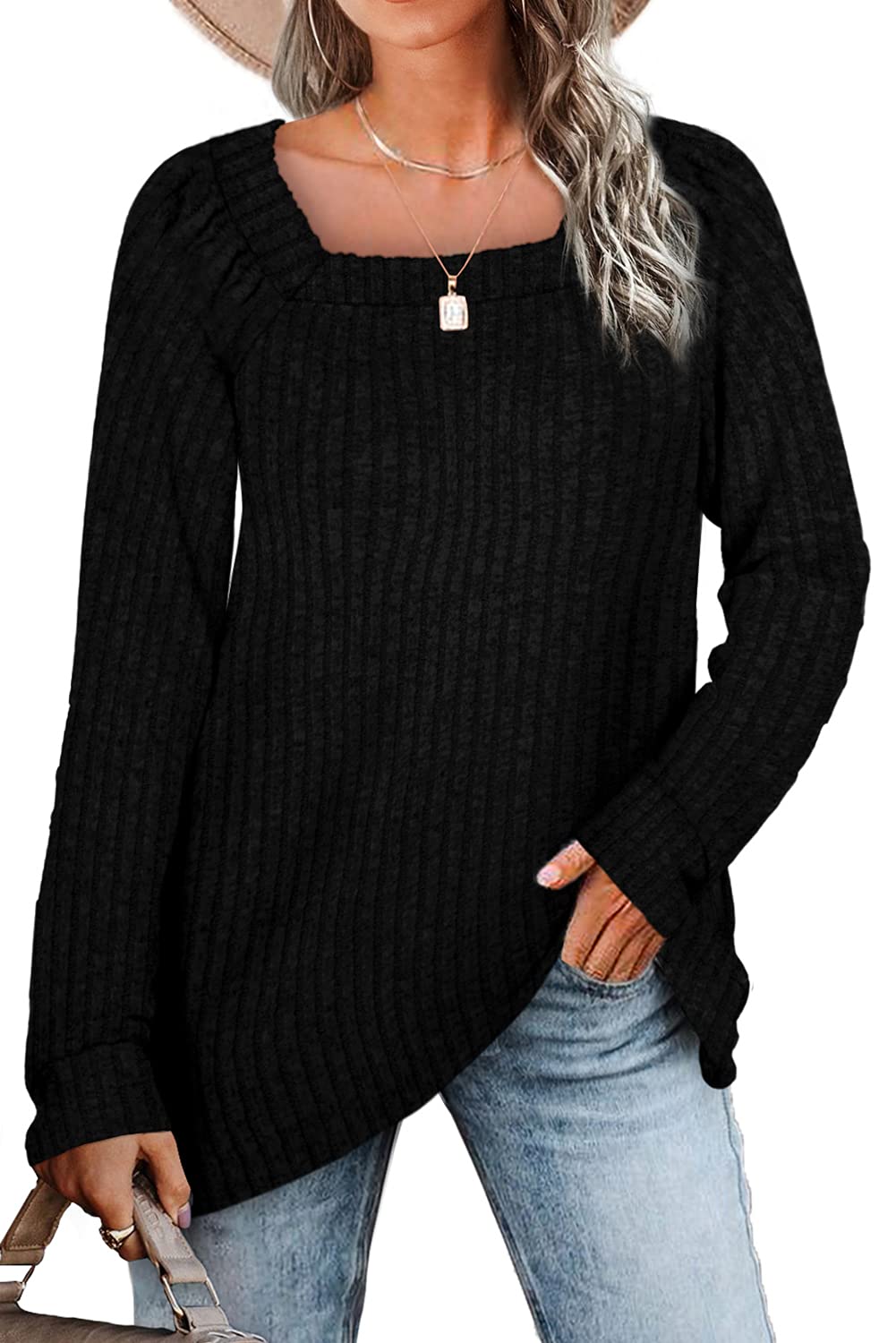 WIHOLL Women's Long Sleeve V-Neck Sweater - Soft Solid Color Knit Top for Fall & Winter | Casual Office Wear & Cozy Layering Outfit
