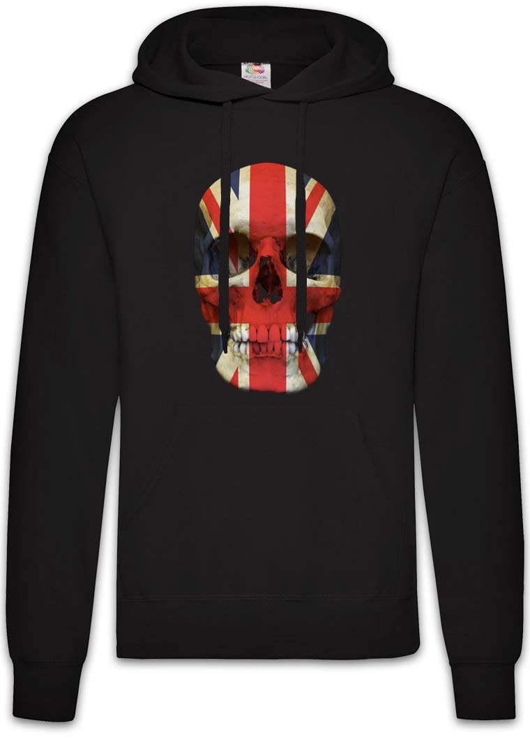 Union Jack UK Skull Flag Hoodie - British Style Pullover Hooded Sweatshirt for Men & Women | Perfect for Streetwear, Punk Fashion & UK Pride Events