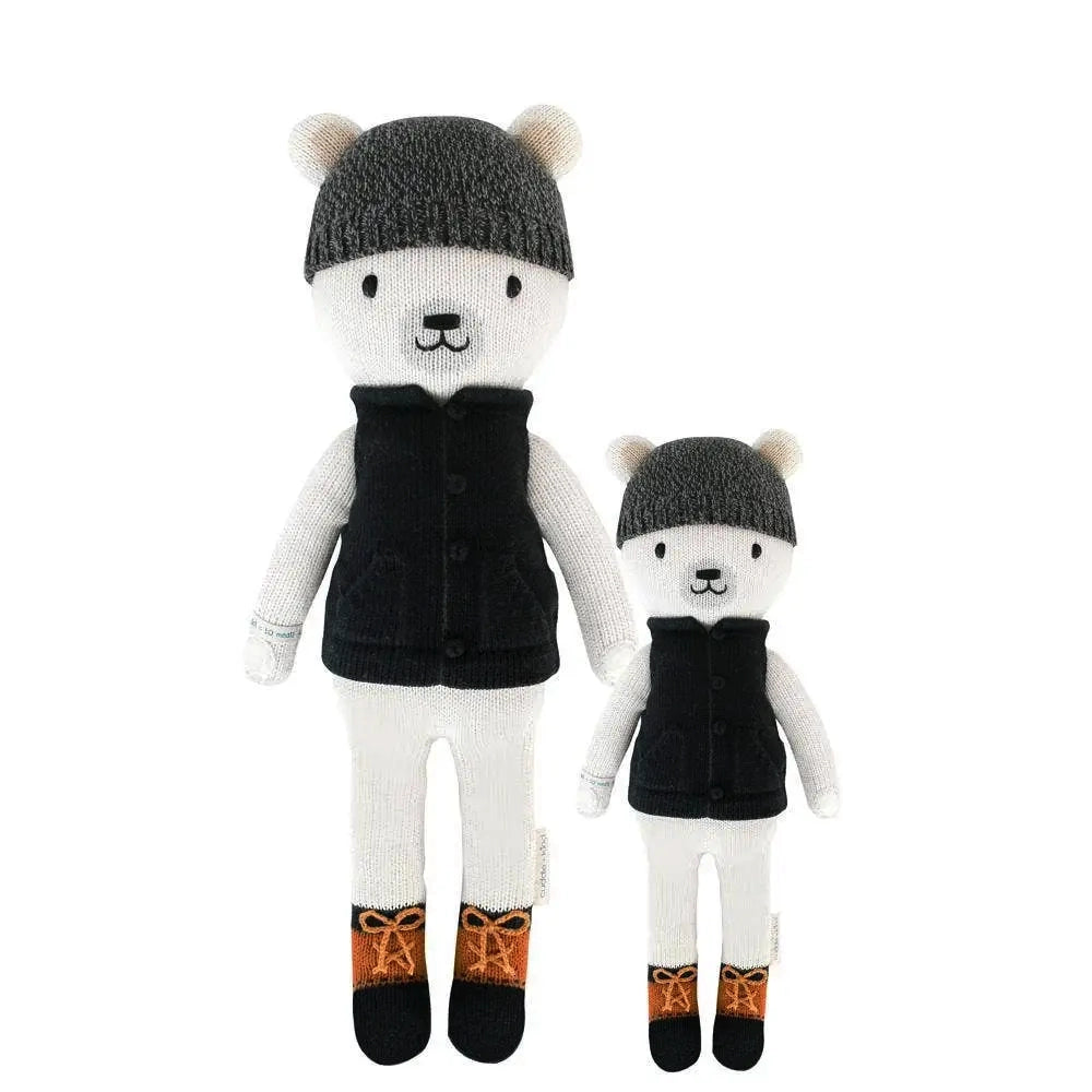 Cuddle + Kind Hudson The Polar Bear - Handmade Organic Cotton Plush Toy for Kids & Babies | Perfect for Cuddling, Gifts, and Nursery Decor