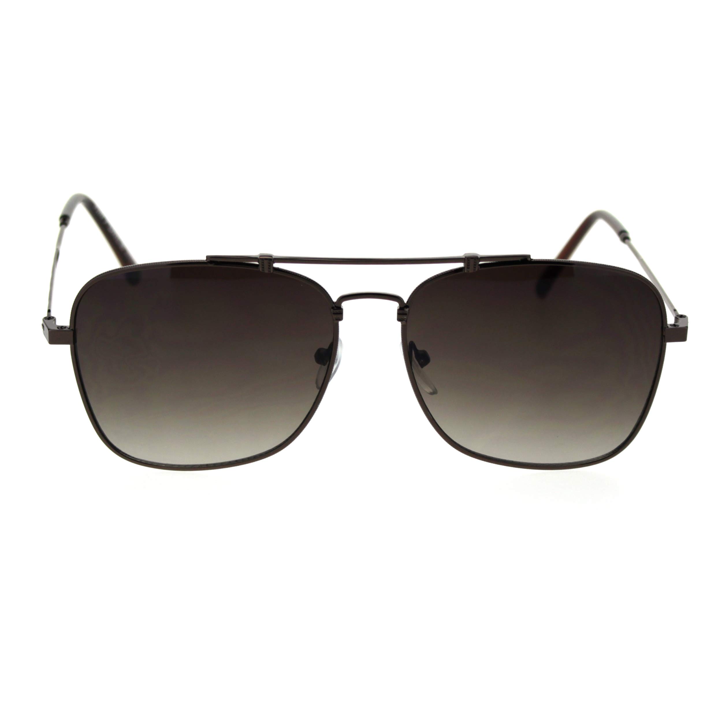 Classic Rectangular Metal Wire-Rim Pilot Sunglasses for Men - Aviator Style, UV Protection, Lightweight & Durable - Perfect for Driving, Travel & Outdoor Adventures